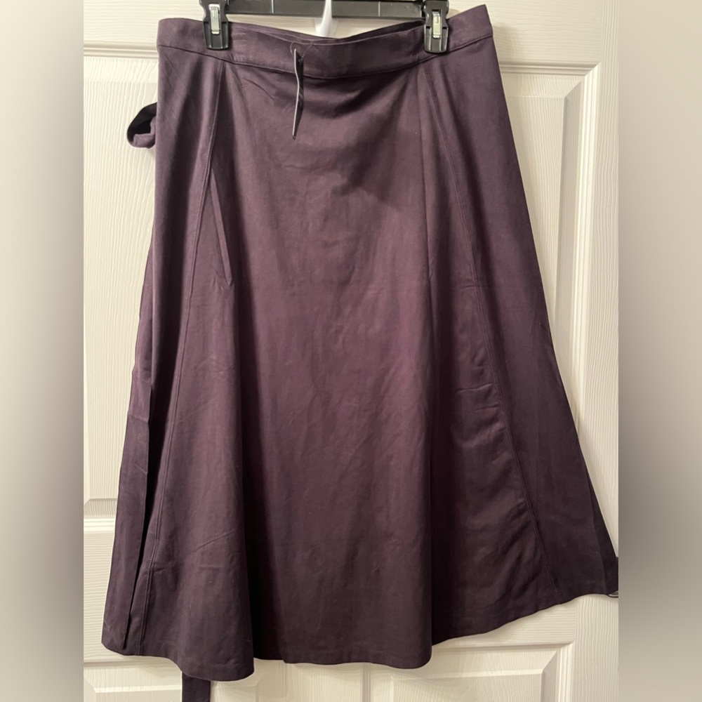 NWT XL Black Faux Suede Wrap Skirt